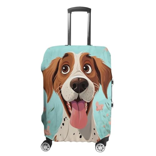 Travel Luggage Cover Suitcase Protector Funny Dog Elastic Washable Stretch Suitcase Protector Anti-Scratch Travel Suitcase Cover Fit 18-32 Inch Luggage