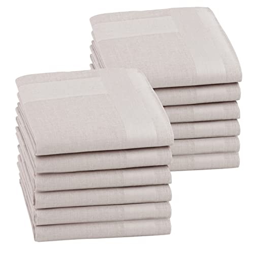Image of HOULIFE Men's Cotton Handkerchiefs, Solid Color 60S Soft Cotton Hankies for Men Women 6 /12PCS 15.7 inchx15.7 inch