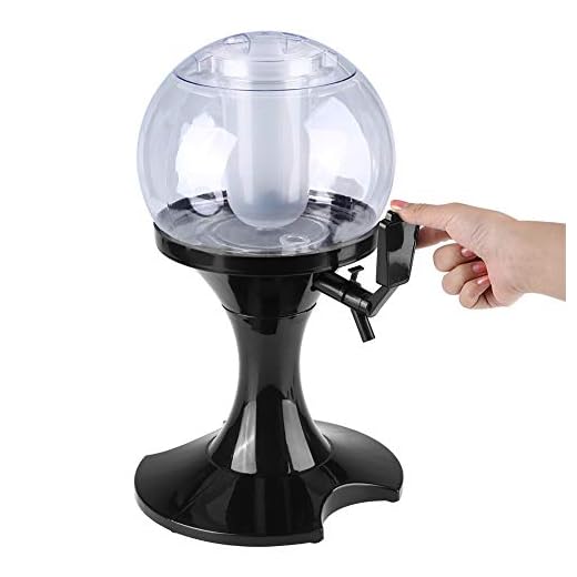 Distributeur de Bière en Forme de Boule | 3.5 L Pompe de Boissons | Girafe à Bière | Compartiment de Glaçons Séparé | Bar, Fêtes, Barbecues, Buffet Restaurant, KTV