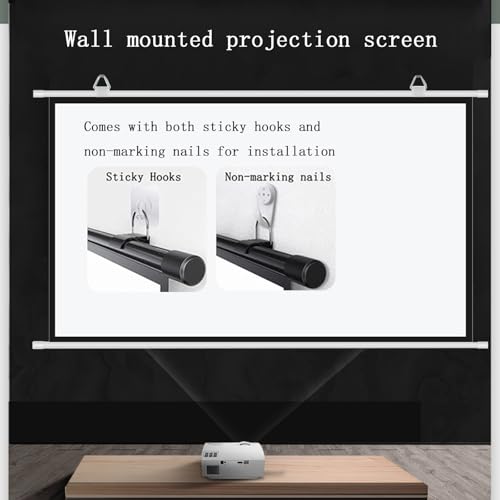 Pantalla de proyector manual 72 pulgadas 16:9 blanca miniatura 2