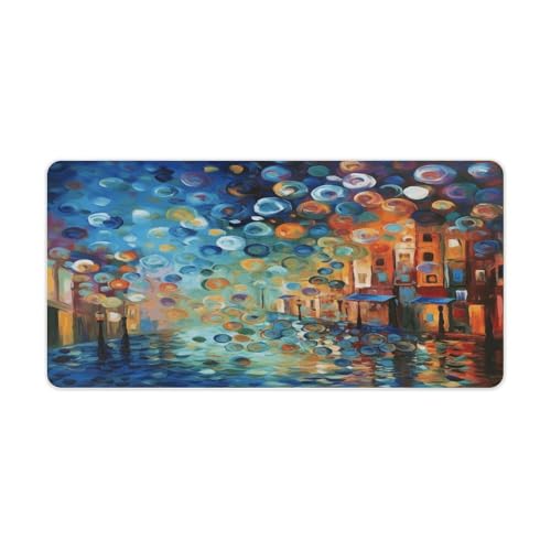 Colored Painting Desk Pad con Base de Goma Grande