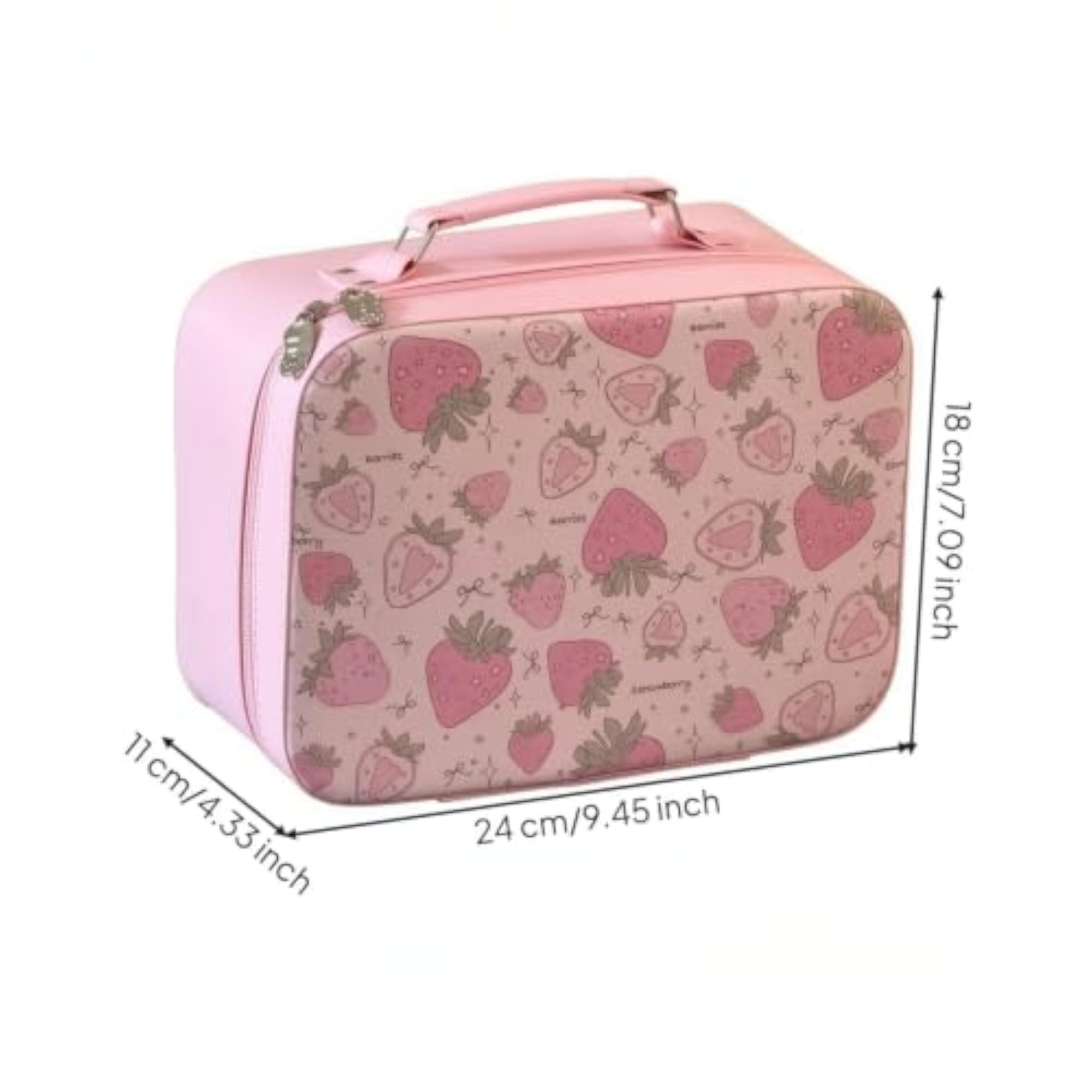 Portable Cosmetic Case with Mirror, Hard-Shell Makeup Organizer