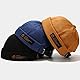 Docker Cap Seemannsmütze Docker Mütze Trawler Fischer Mütze Ohne Schirm Rollmütze Watch Cap Commando Work Beanie Corduroy Docker Leon Brimless Hat Rolled Cuff Harbour Hat (Schwarz)