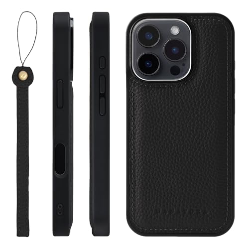 HANATORA for iPhone 16Pro �P�[�X MagSafe �Ή� �{�v �ϏՌ� �o���p�[�^ �X�}�z�P�[�X �X�}�z �X�g���b�v �t�� �V�������N���U�[ �M�t�g �}�O�Z�[�t�Ή� �u���b�N SMSGZ-16Pro-Black
