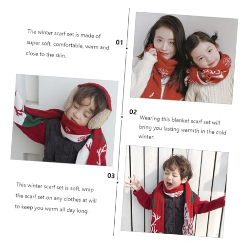 Bufanda roja y verde con orejeras navideñas infantiles de invierno Didiseaon 4