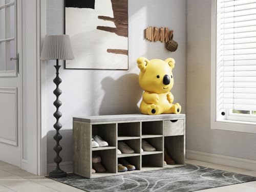 ROCKRAIN Entryway Storage Bench: 10+ Pair Shoe Rack & Seating