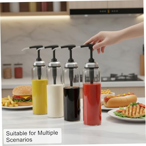 Botellas dispensadoras de sin goteo de vidrio pack de 2 dispensador de tomate y salsa de soja medidor 6