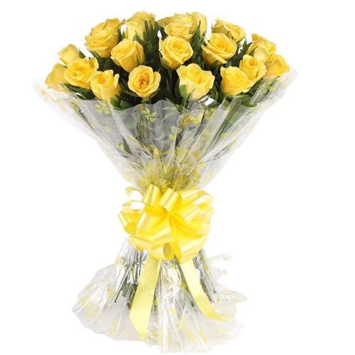 Radiant 12 yellow roses wrapped in tissue, spreading warmth and smiles with charm For Anniversary Gift, Birthday Gift, Wedding Gift, Congratulations Gift, Mother's Day Gift (Same Day Delivery)-picture-11