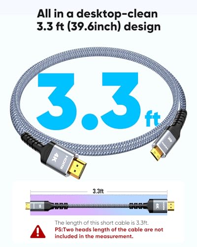 Image of Highwings Mini HDMI to HDMI Cable 3.3FT, (4K 60Hz) High Speed