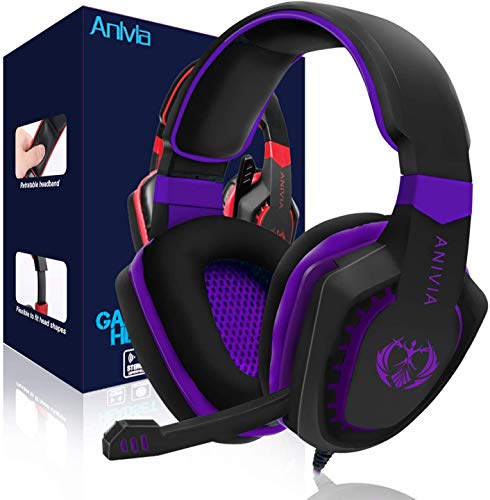 Wired Over Ear Stereo Gaming Headset Headband Headphones with Mic 50mm HiFi Speakers Noise Reduction for PC  MAC  PS4  PSP  Playstation Vita  3DS  Switch  Mobile Phones  Tablets