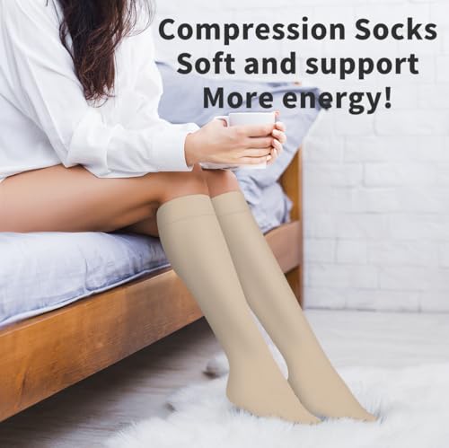 Image of COOLOVER Copper Compression Socks for Women and Men(6 Pairs)-Best Support for Running, Athletic, Travel