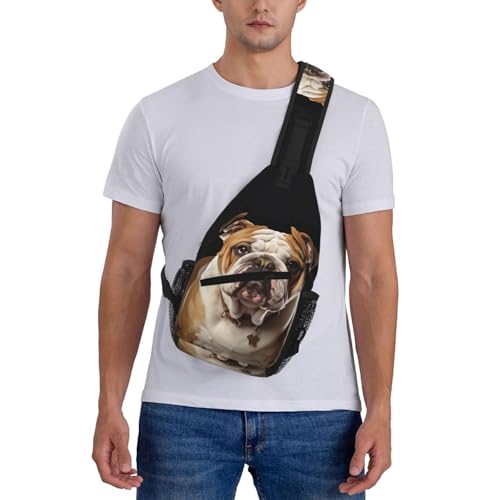 Morrales tipo Sling Bag para hombres y mujeres urbano negro miniatura 2