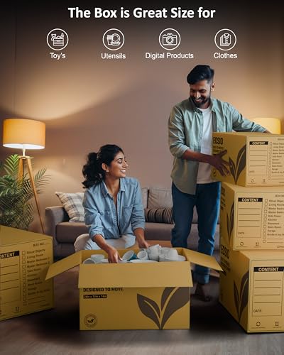Image of EOSIO 5 Ply Pack 15 Large Size Corrugated Cardboard boxes for Packaging Cartons Cartoon Carton box for Small Business, Packing, Shipping, Moving & Storage,Courier,Transportation,Home Shifting,Parcel