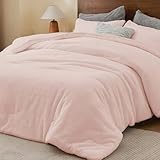 BEDELITE Faux Fur Fleece Queen Comforter Set - Fluffy & Warm Pink Comforter Queen Size，Ultra Soft and Cozy Winter Bedding Set,Fuzzy Thick Bed Set,1 Comforter and 2 Pillowcases