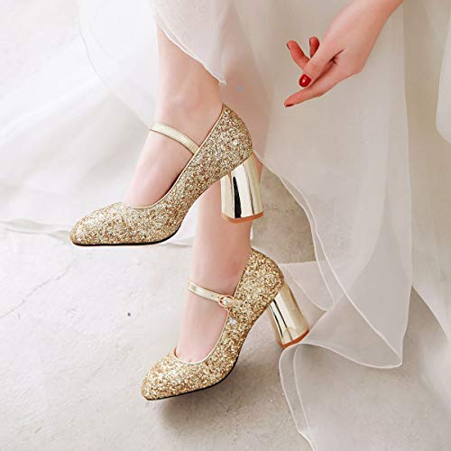 LUXMAX Scarpe Mary Jane Donna Tacco Medio Blocco