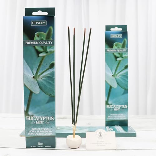 Hosley Eucalyptus Mint Fragrance Incense Stick Infused With Essential Oils For Long-Lasting Aromatherapy Bliss Holistic Relaxation In Every Box Pack Of 240 Incense Stick Pack Of 6 thumb #1