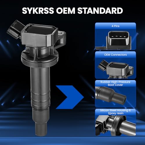 Image of UF247 Ignition Coil Pack - Misfire Fix for Toyota Matrix 03-08 Corolla 00-08 Celica MR2 Spyder 00-05, for Chevy Prizm 00-02, Vibe 03-08 1.8L L4 - Replaces C1249 UF315 (4PCS)