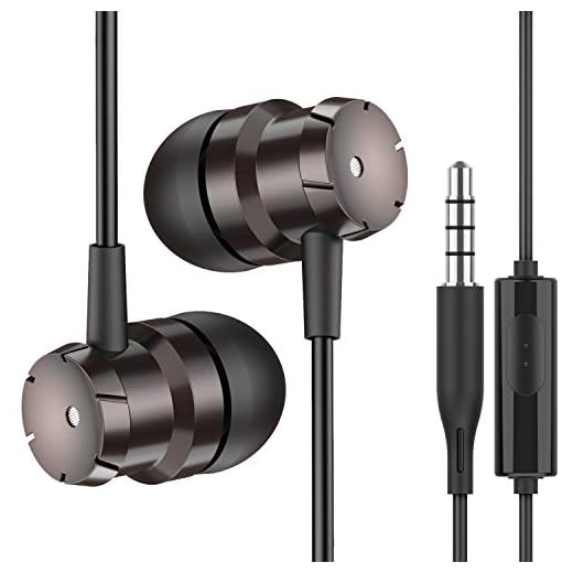 Losvick Écouteurs Intra-Auriculaires, Ecouteurs Oreillettes Haute Qualité Audio [Réduction de Bruit] Casque avec Microphone et 3.5mm Plug pour iPhone 6s, iPhone se, iPod, Android et MP3 - Noir