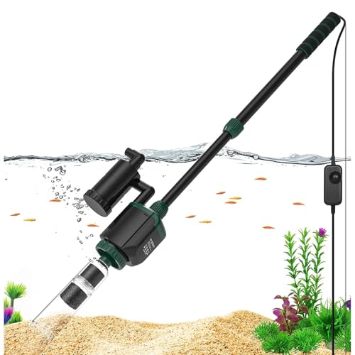 Aspiradora eléctrica para peceras, limpiador de grava, limpiador de grava para acuario, para cambio automático de agua, eliminación de suciedad y lavado de arena