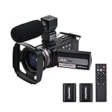 camara video 4k 60fps Transporte y grabación portátil: diseñado n rrea de mano para una sujeción cómoda y para evitar caídas acci. La interfaz de 1/4 de pulgada debajo hace que el montaje del trípode sea más rápido para una grabación más estable.