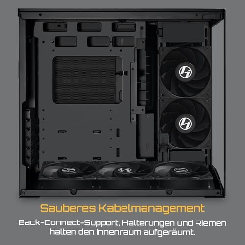 Lian Li O11 Dynamic Mini V2 Flow Bilgisayar Kasası Siyah | Kompakt ATX Orta Boy Kasa, İki Bölmeli Tasarım, Temperli Cam ve Modüler Yapı - 5 Fan Önceden Kurulmuş - Görsel 4