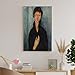 Femme Aux Yeux Bleus by Amedeo Modigliani Artworks Picture Print Poster Wall Art Painting Canvas Gift Decor Home Posters Decorative 20x30inch(50x75cm)