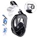 QingSong Full Face Snorkel Mask, Snorkeling Mask for Adults and Kids with Detachable Camera Mount, 180 Degree Large View Free Breath Dry Top Set Anti-Fog Anti-Leak Anti-UV