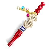 Glass Hookah Tips, Removable Hookah Mouth Tips with Diamonds for Women, Arabic Hookah Accessories, Hookah Set with Everything,Red