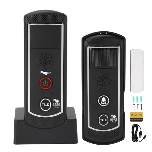 Gearwell Timbre de puerta con intercomunicador inalámbrico, timbre de seguridad con carga solar, timbre para el hogar de 16 canales, alcance de 2000 m, batería incorporada, de