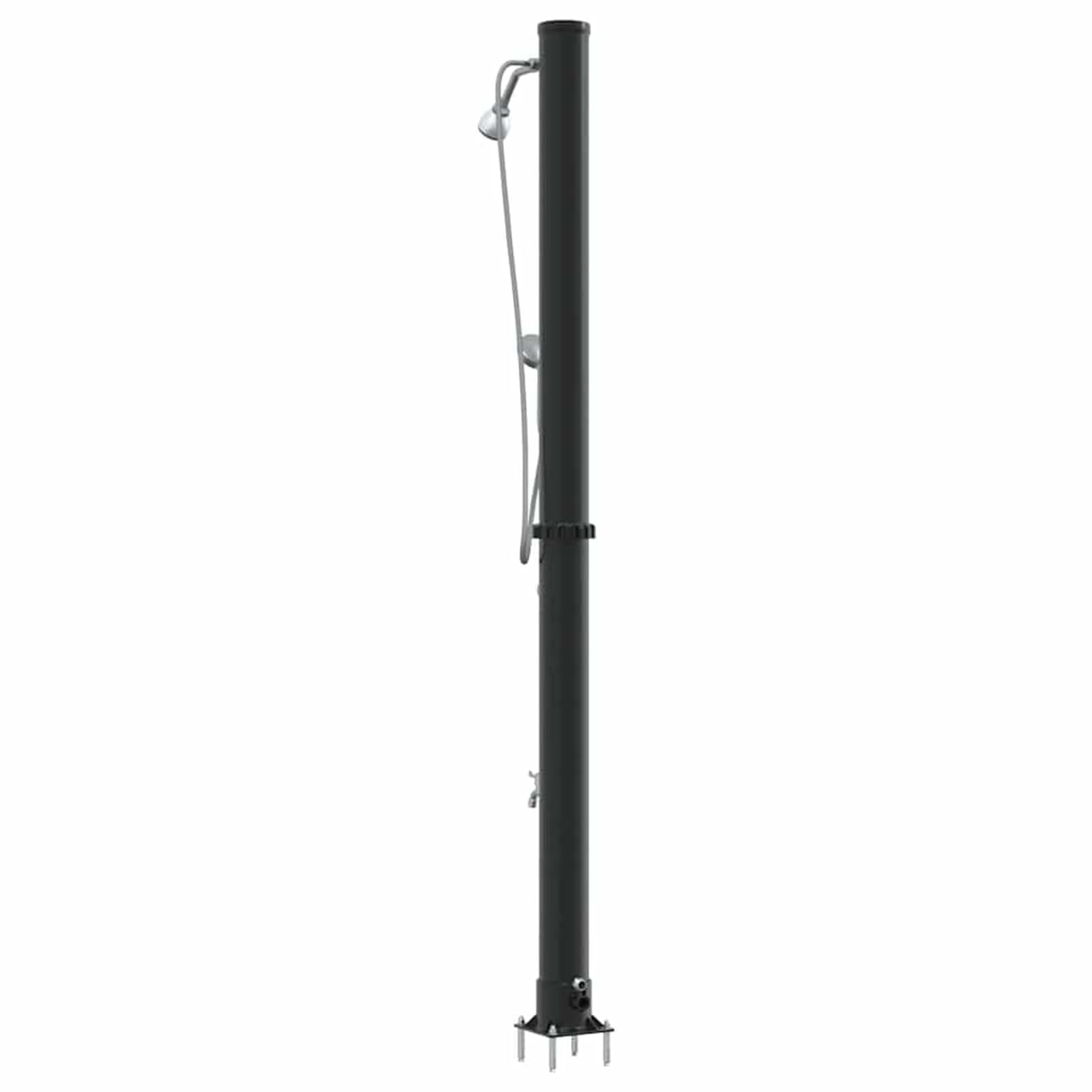 Doccia Solare da Esterno Nero 217 cm PVC e Alluminio