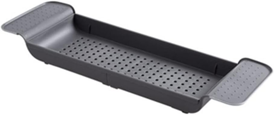 Retractable Bathtub Storage Rack Bath Tray Shelf Tub Multi-Function Bathroom Tool Towel (Color : Black) (Black)