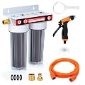 AKM Deionized Spotless Car Wash Rinse Water System, Color Change Resin, with Hose Nozzle Set, Spotless Water System for car wash, Spot-Free Water System for Car Washing, RV, Window,Boat