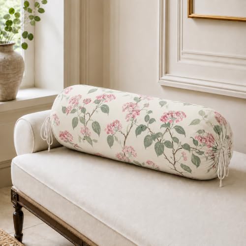 Image of Clasiko Cotton Bolster Covers Set of 2, Blush Ivory, Standard Size
