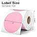 Misofuki 350 Pcs 3 inch Pink Round Thermal Sticker Labels Roll Used with Zebra, Rollo, MUNBYN, Self-Adhesive Circle Multipurpose Direct Thermal Labels for DIY Logo Design, QR Code, Inventory Labels