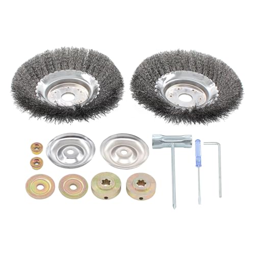 Unkrautbürste Stahlbürste Wildkrautbürste Kegelbürste 200 x 25,4 mm Mähkopf Bohrung Fugenbürste weiche Drahtbürste Stahldraht Bürsten für Rasentrimmer Motorsense Freischneider gegen Unkraut und Moos