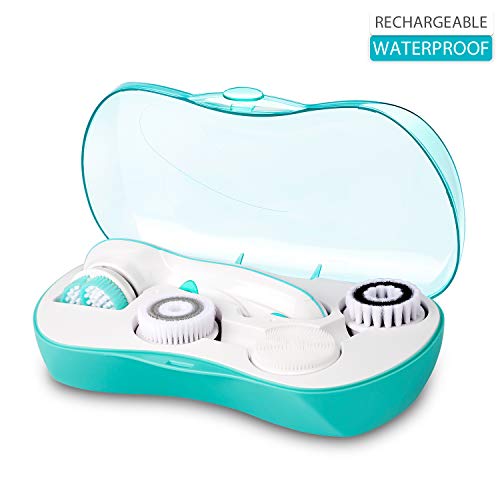 Rechargeable Facial Cleansing Spin Brush Set With 4 Exfoliation Brush Heads - Waterproof Face Spa System By Cnaier - Face Brushes For Cleansing And Exfoliating #TOP7