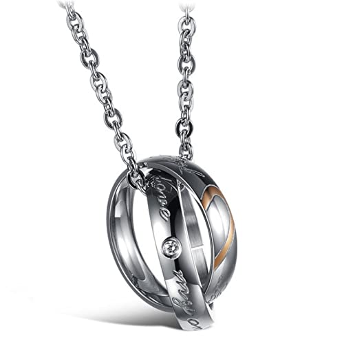 Bijoux pour femmes et hommes colliers couple puzzle demi-cœur le symbole d'union