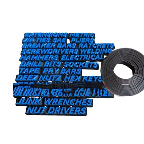 yiooskl 教室のツールボックスの整理整頓を簡単にするマグネット式ネームタグ。強力な磁性を持つマグネット式ツールボックスラベル。, 青