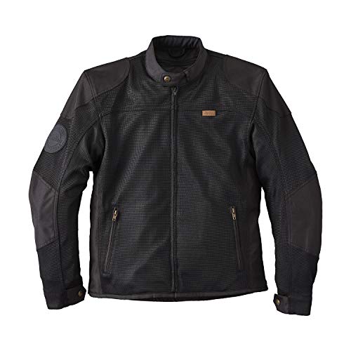 Indian Motorcycle Men's Mesh Shadow Riding Jacket with Removable Lining, Black - 2XL