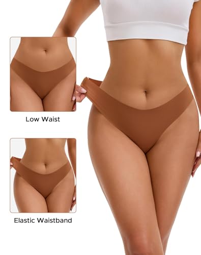 Image of INNERSY Seamless Thongs for Women No Show Underwear Sexy Breathable Comfortable Panties 6-Pack