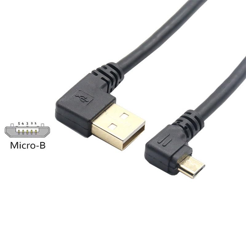 CentBest USB-2.0-Kabel, Links Gewinkelt Auf Micro B – 1m, Vergoldet, Für Smartphones & Mehr