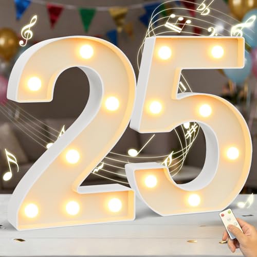 Chiffres lumineux avec musique de 22,8 cm pour fête d'anniversaire