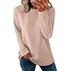 Fall Fashion Must Haves Womens Long Sleeve Shirts School Outfits for Teachers Oversized Sweatshirts Tunics or Tops to Wear with Leggings Travel Vacation Khaki L