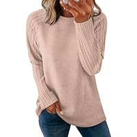 Fall Fashion Must Haves Womens Long Sleeve Shirts School Outfits for Teachers Oversized Sweatshirts Tunics or Tops to Wear with Leggings Travel Vacation Khaki L