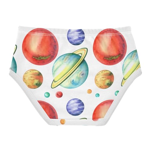 Cotton Girls Underwear Toddlers Watercolor Planets Space White Panties Little Girl Aesthetic Kids Briefs Undies 2t2