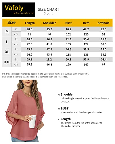 Vafoly Dressy Tops For Women Tops And Blouses For Work Boat Neck Formal Blouse Sheer Shirts Bell Sleeve Tops For Women Spring Office Dressy Tunic Casual Elegant Carmine L #TOP4