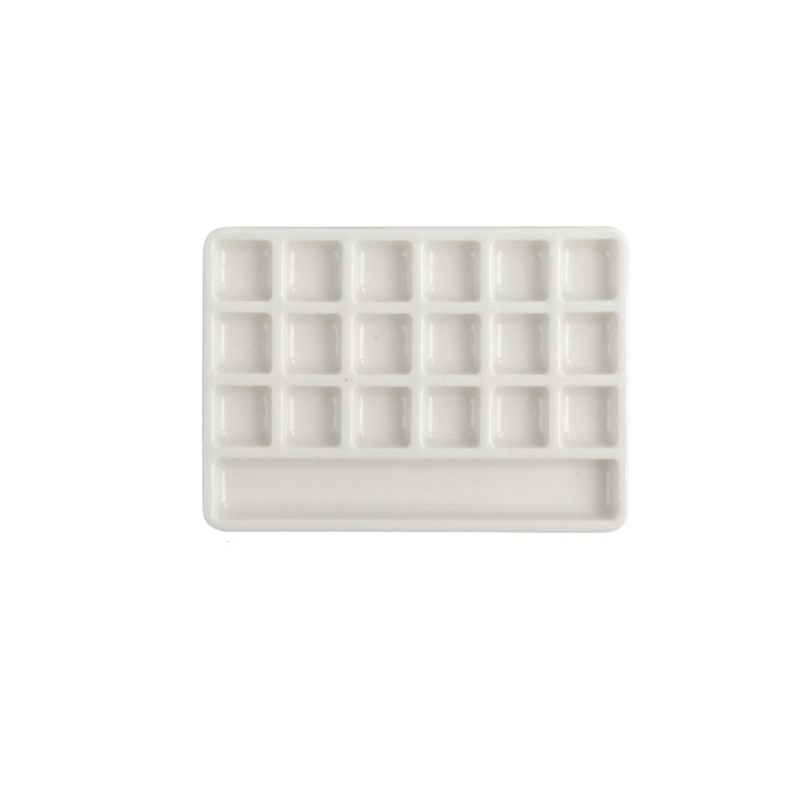 Ceramic Paint Palette Empty Ceramic Palette Watercolor 18/24 Grid Paint Tray Artist Travel Painting Portable Art Supplies for Watercolour(18girds)