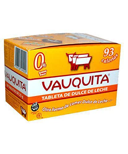 VAUQUITA Tableta de Dulce de Leche 18 Units of 25 grs. Each. (450 grs. ) Milk Caramel Tablet 18 Units of .88 oz. each. (15.88 oz.)