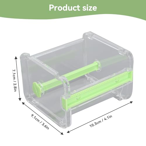 Image of Agatige Transparent Visible Desktop Multi Masking Tape Cutter, Washi Tape Dispenser, Roll Tape Holder for Home Office School (Not Include Masking Tape)(Green)