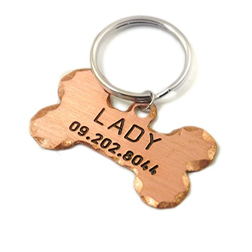 ZXB JEWELRY Personalized Dog Tag, Custom Dog Tag, Pet Identification Tag, Bone Dog Tag (Rose Gold Color)